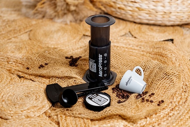 Aeropress příprava ilustrační