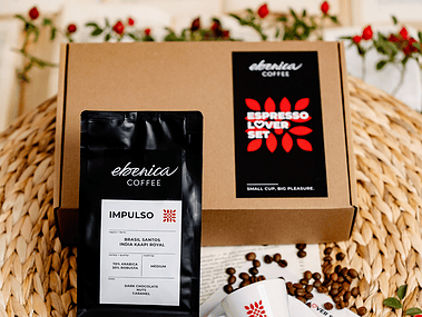 set espresso lover rozbalený na stole